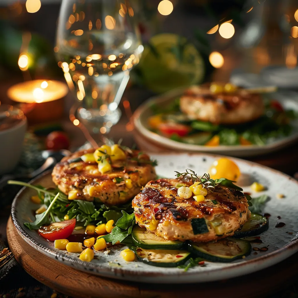 Chicken Zucchini Fresh Corn Burgers