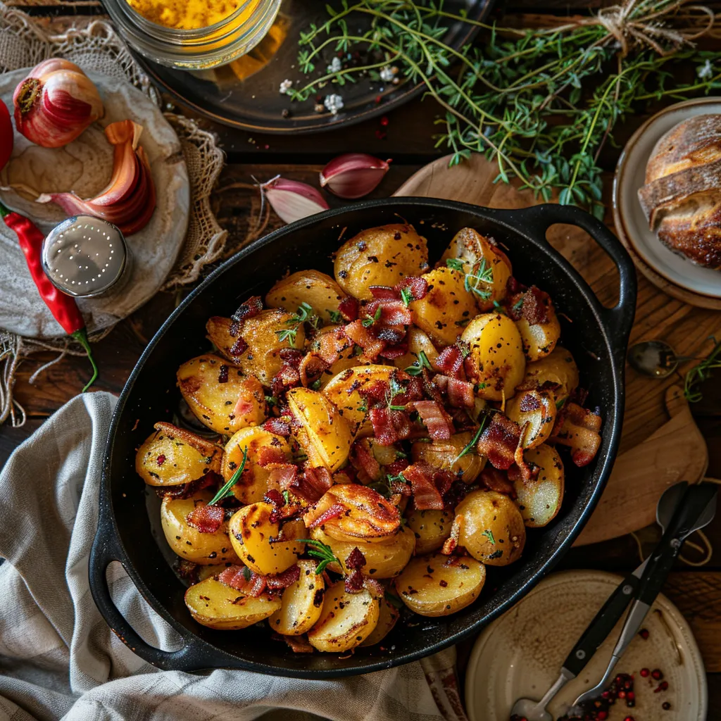 Crispy Cheese and Bacon Potatoes