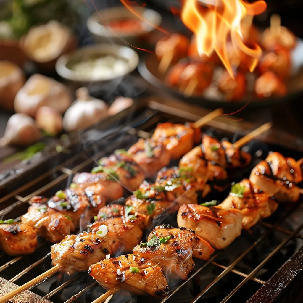 Grilled Thai Coconut Chicken Skewers