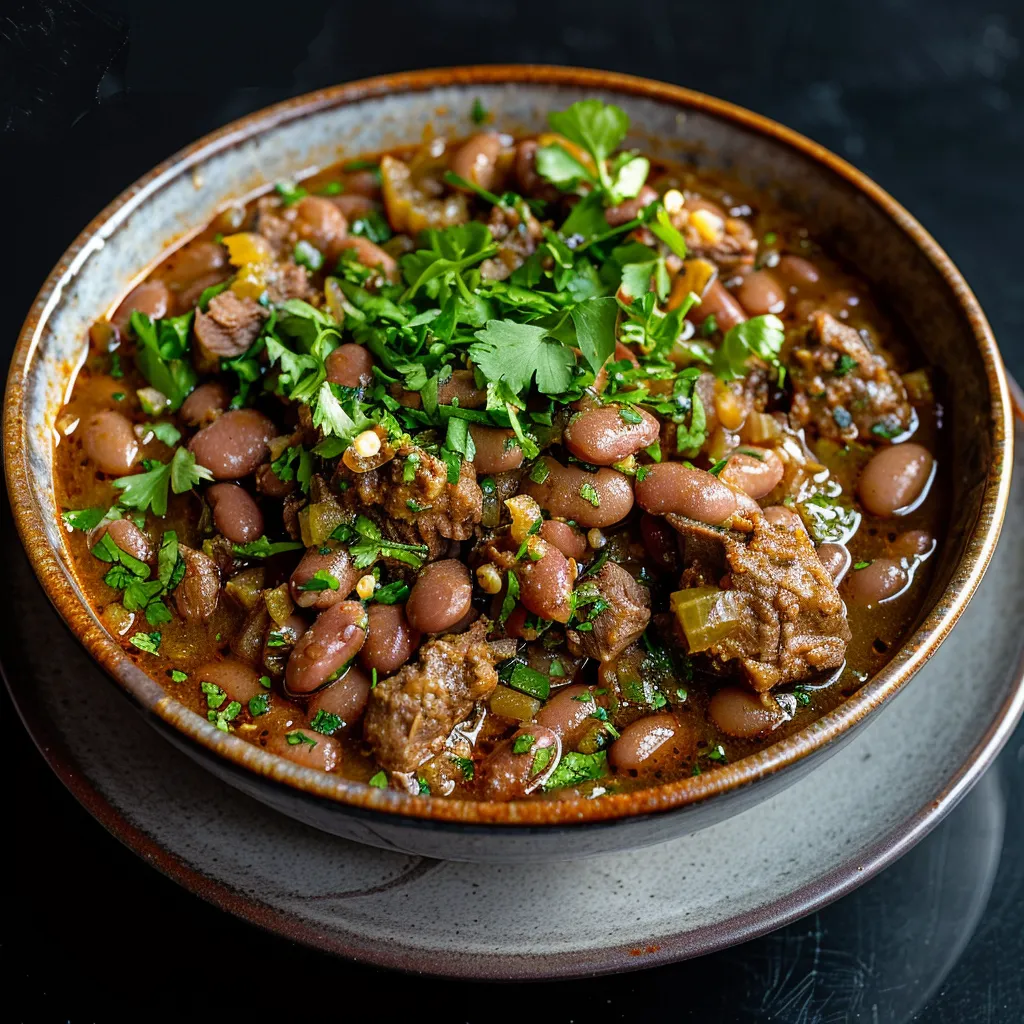 Slow Cooker Pinto Beans Green Chile and Beef