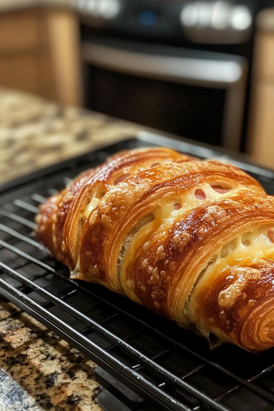 Ham and Cheese Sourdough Croissant Loaf