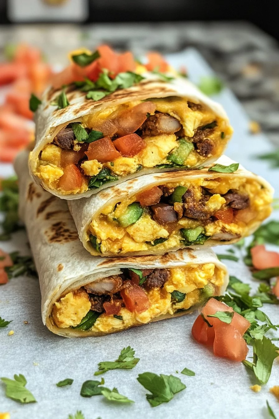 High Protein Breakfast Burritos