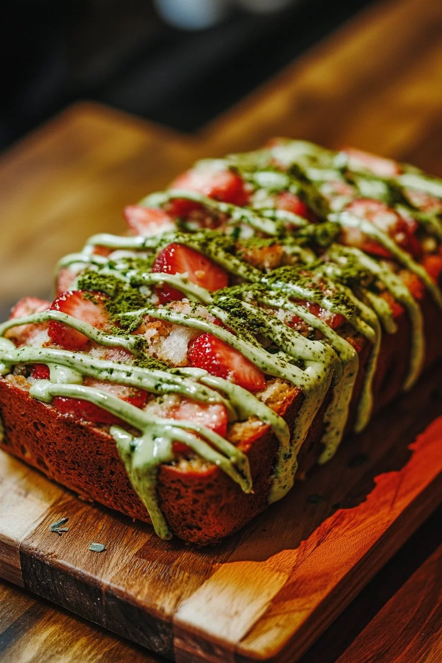 Strawberry Matcha Sourdough Loaf