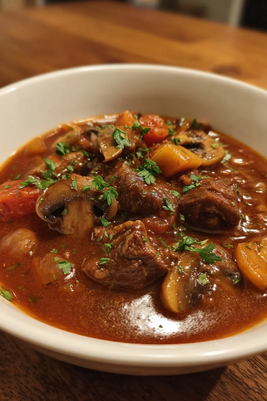 Slow Cooker Beef and Mushroom Stew Recipe