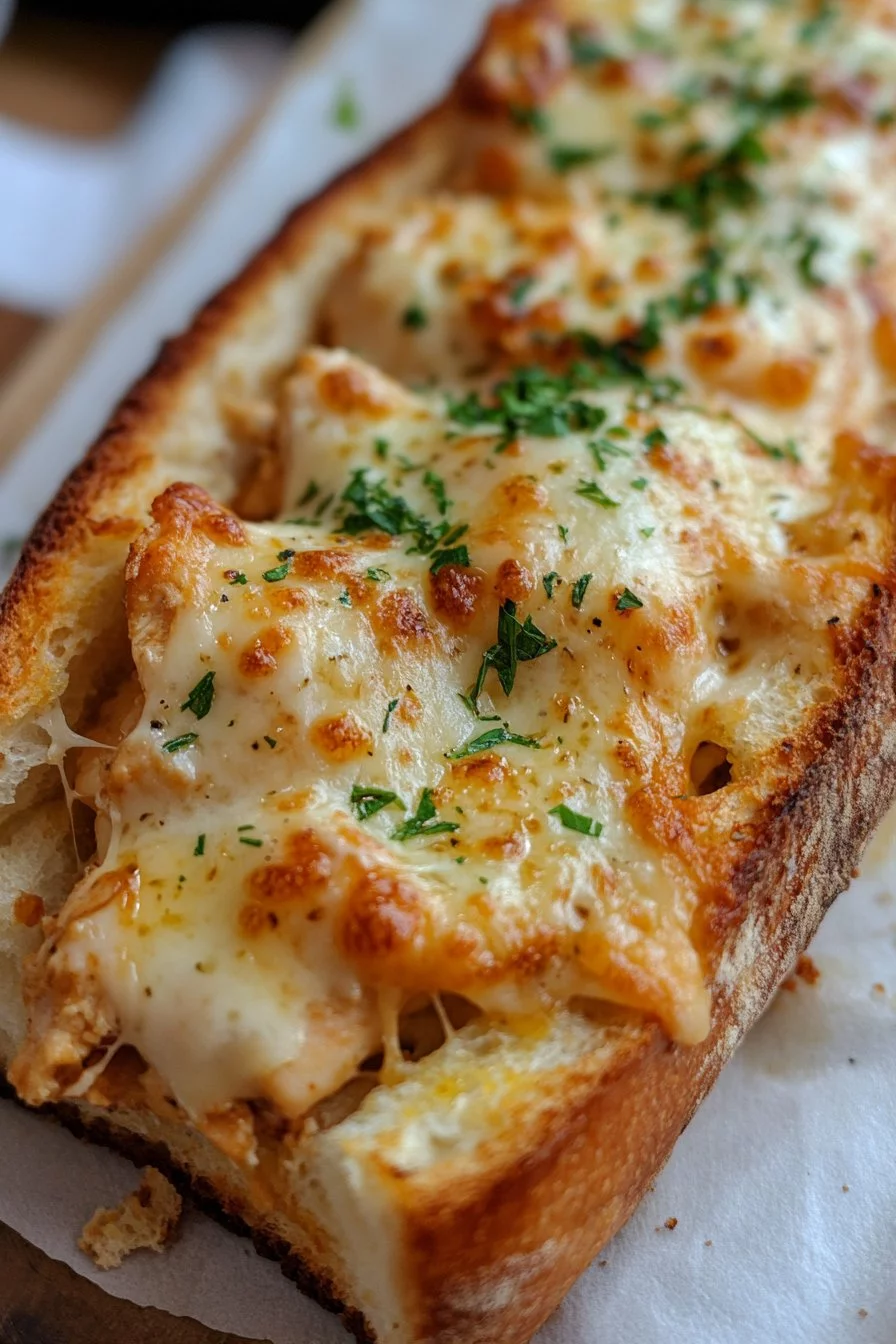 Cheesy Chicken Garlic Bread Sandwich