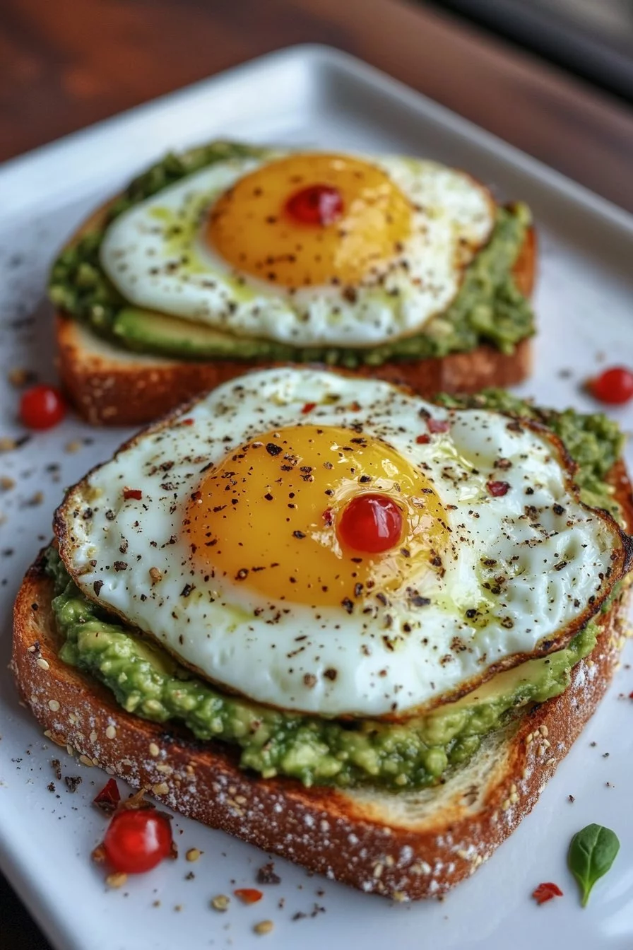 Avocado Pesto Toast with Eggs
