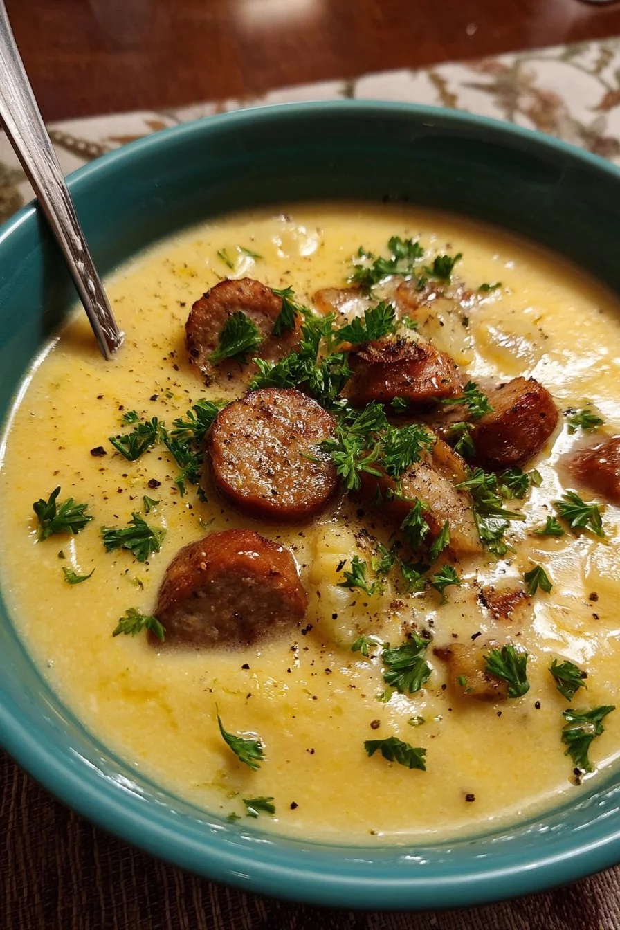Hearty Cauliflower Soup with Sausage