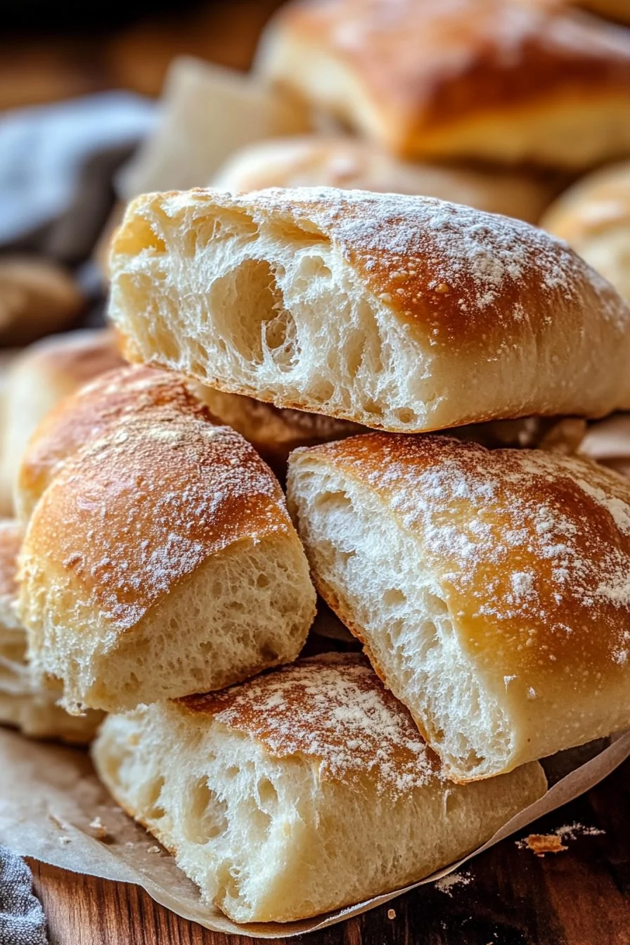 Easy Small Batch Ciabatta Rolls