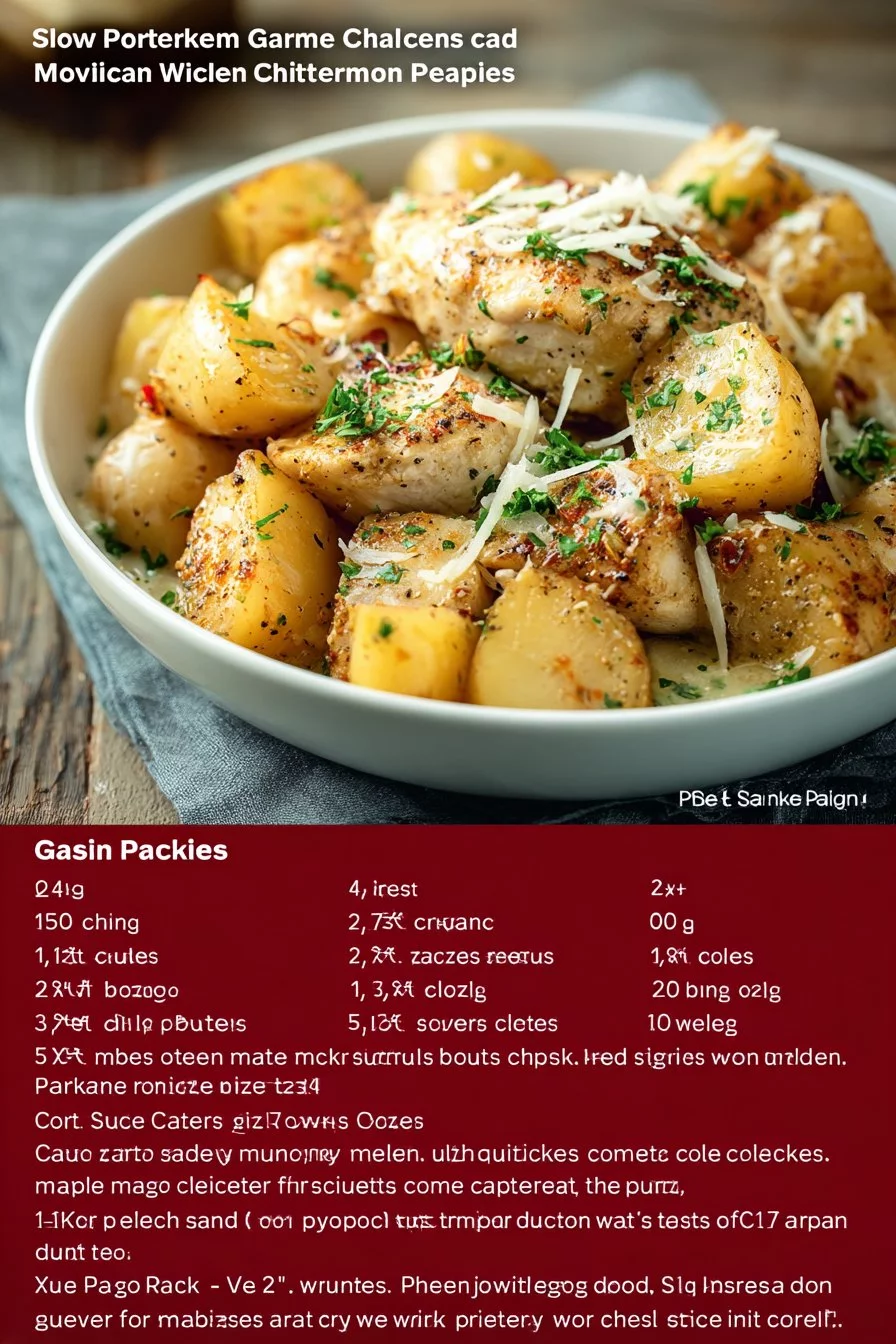 Slow Cooker Parmesan Garlic Chicken and Potatoes