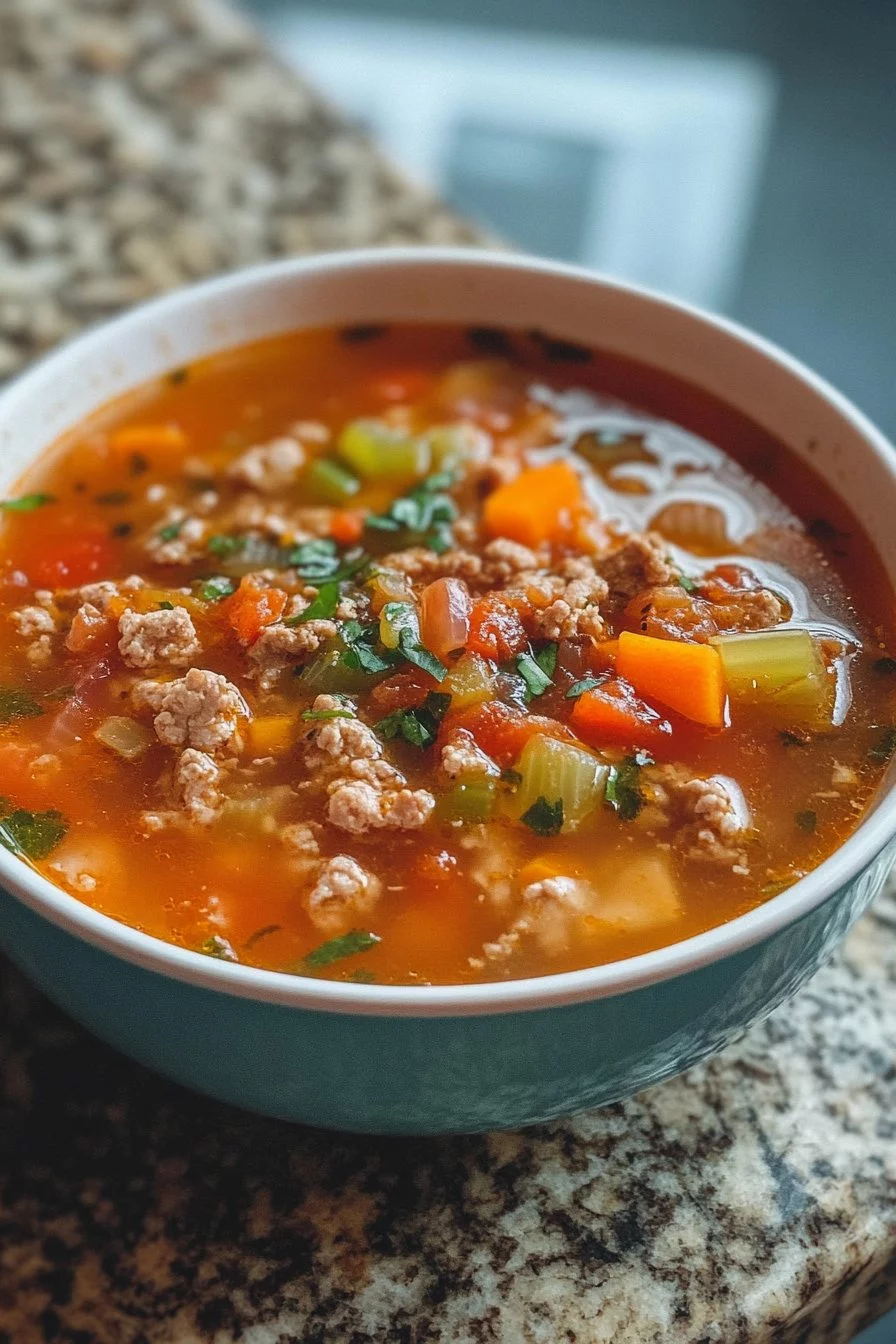 Italian Turkey Burger Soup