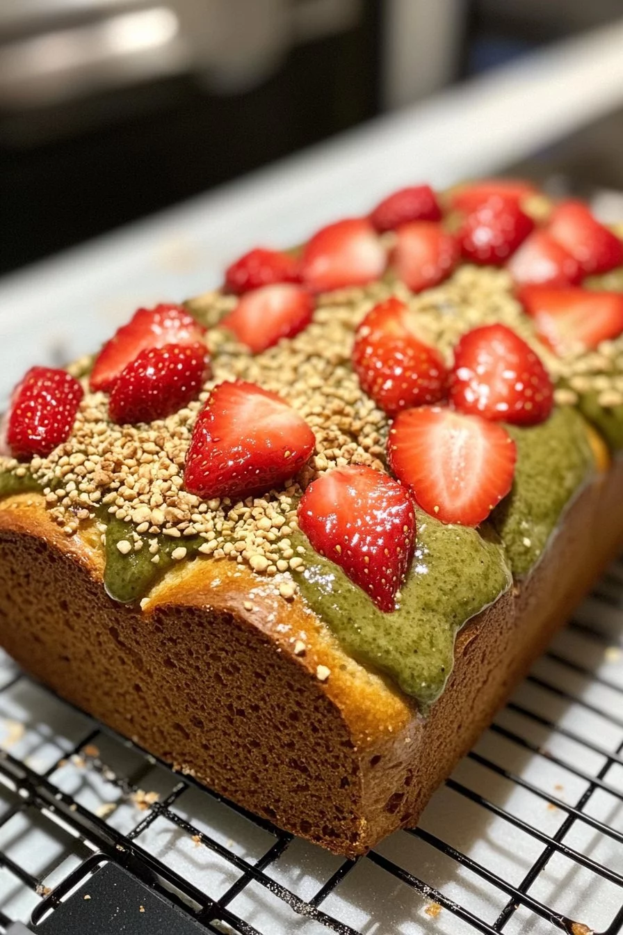 Strawberry Matcha Sourdough Loaf