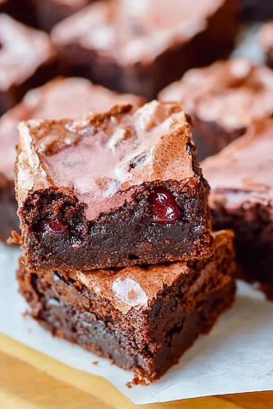 Chewy Chocolate Cherry Brownies