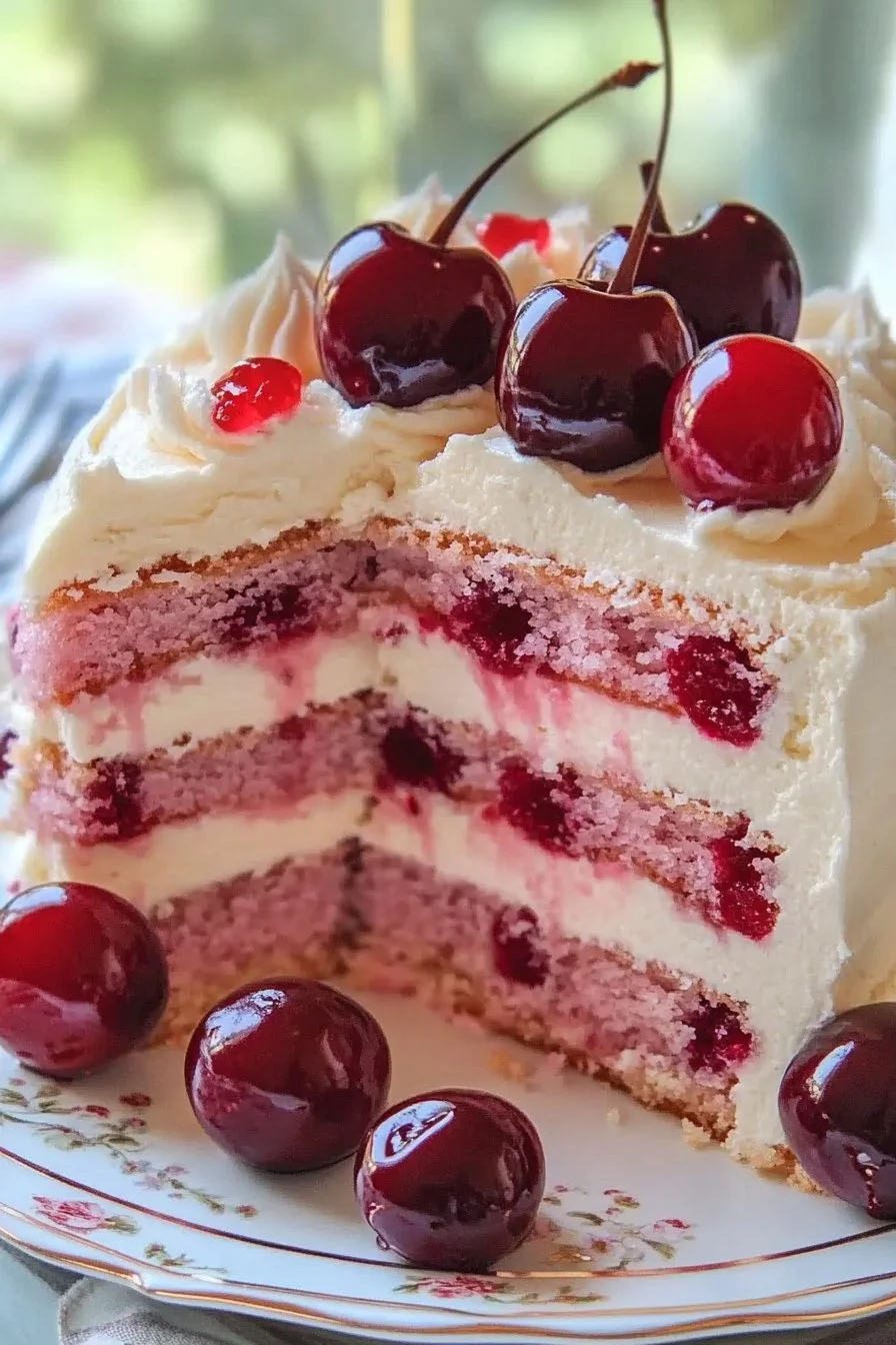 Cherry Layer Cake with Cherry Cream Cheese Frosting