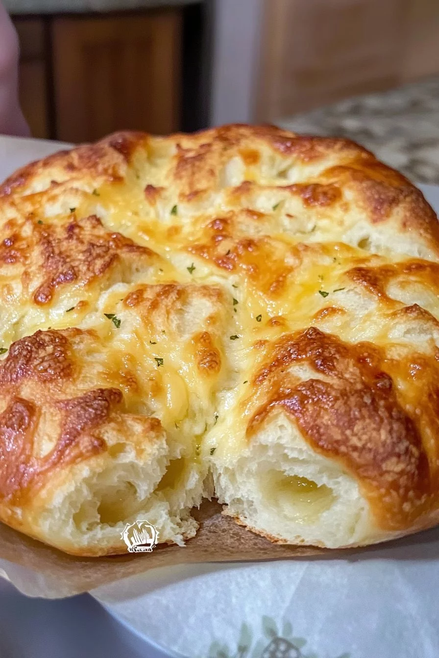 Easy No-Knead Cheesy Bread