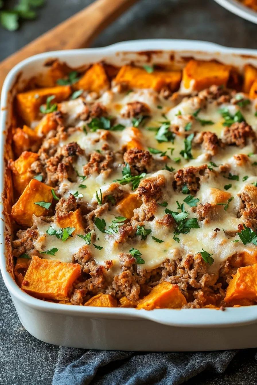 Ground Turkey Sweet Potato Bake Recipe