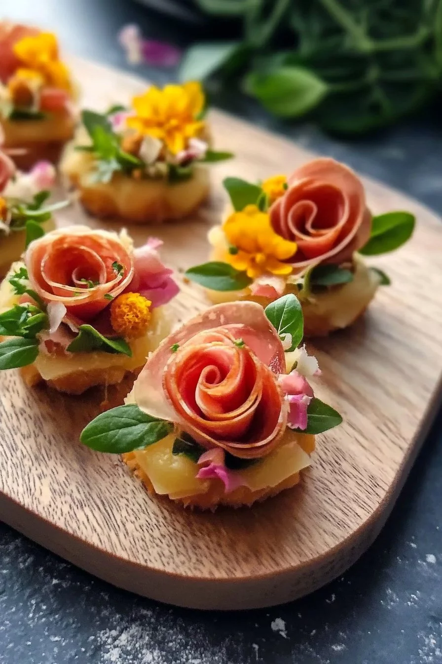 Emmental & Prosciutto Flower Bites